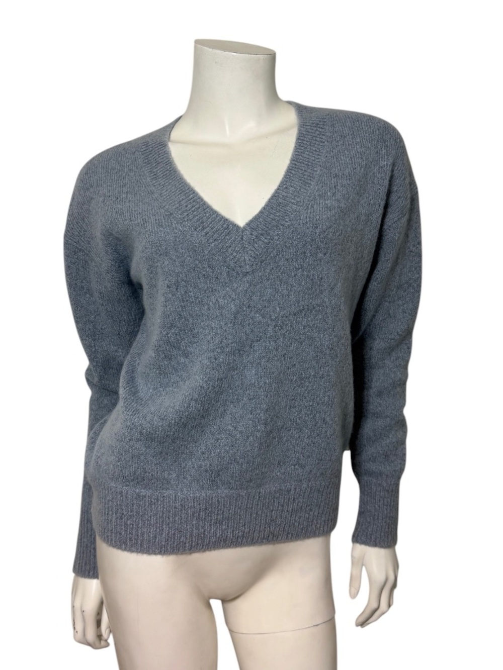 JAMES PERSE Los Angeles V-Neck Cashmere Sweater Slate Blue Women Size 0 XS